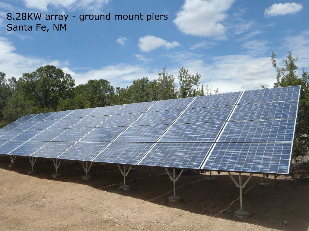 8.28kW solar array- ground mount piers. Santa Fe, NM